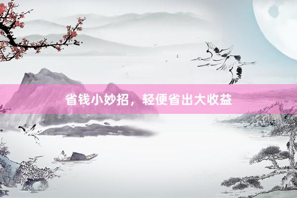 省钱小妙招，轻便省出大收益